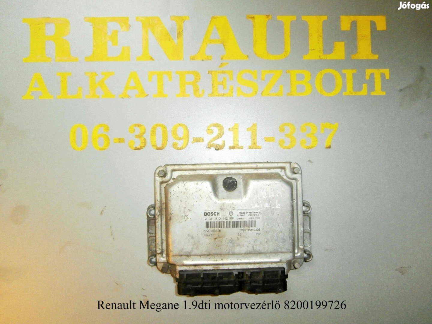 Renault Megane 1.9dti motorvezérlő 8200199726
