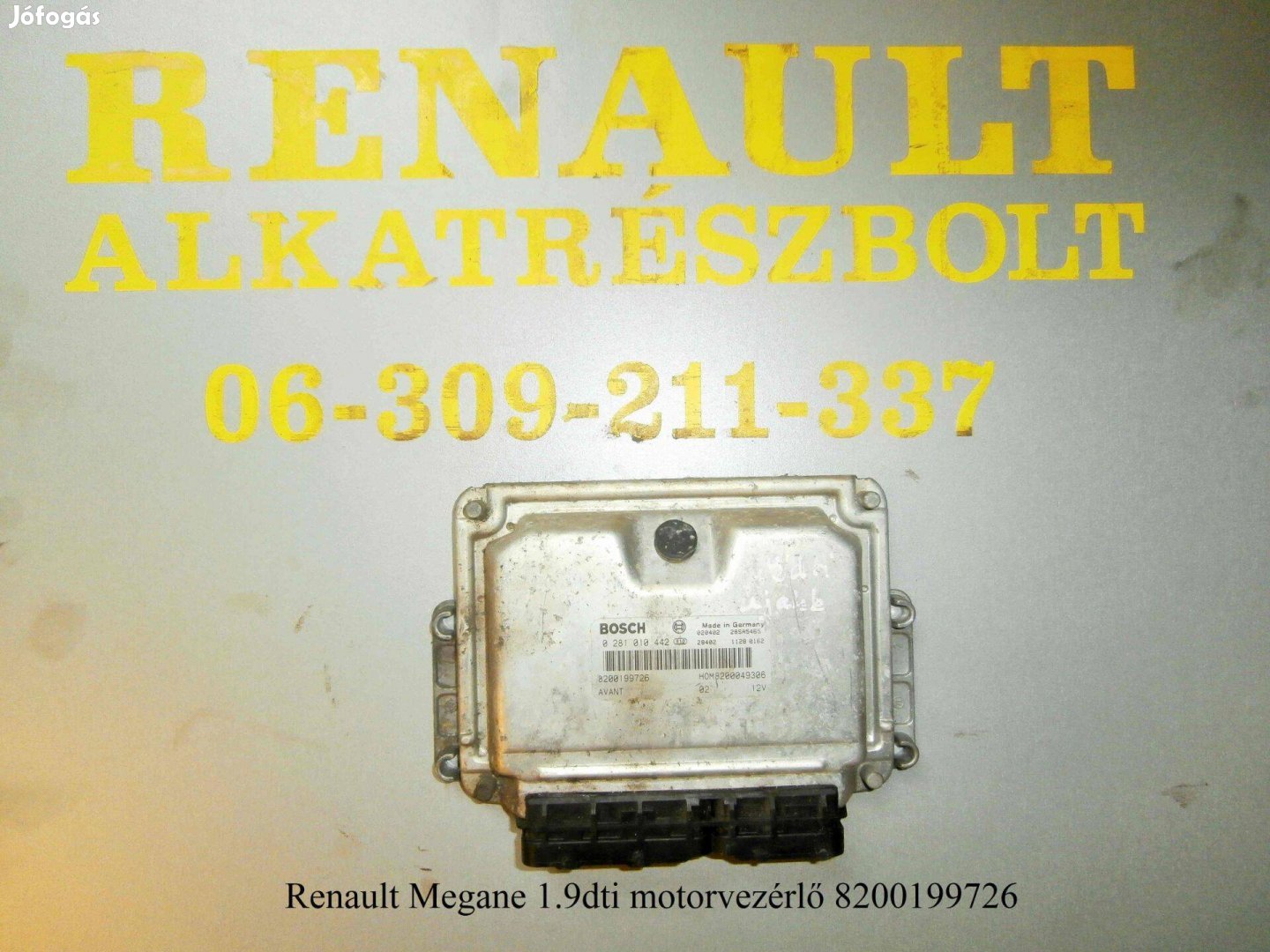 Renault Megane 1.9dti motorvezérlő 8200199726