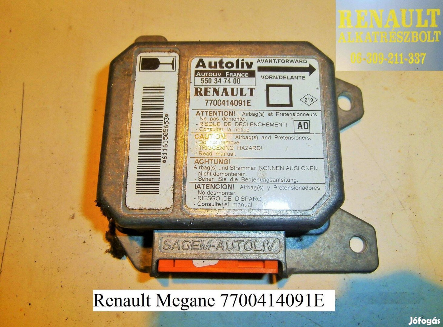 Renault Megane I. légzsák indító 7700414091E