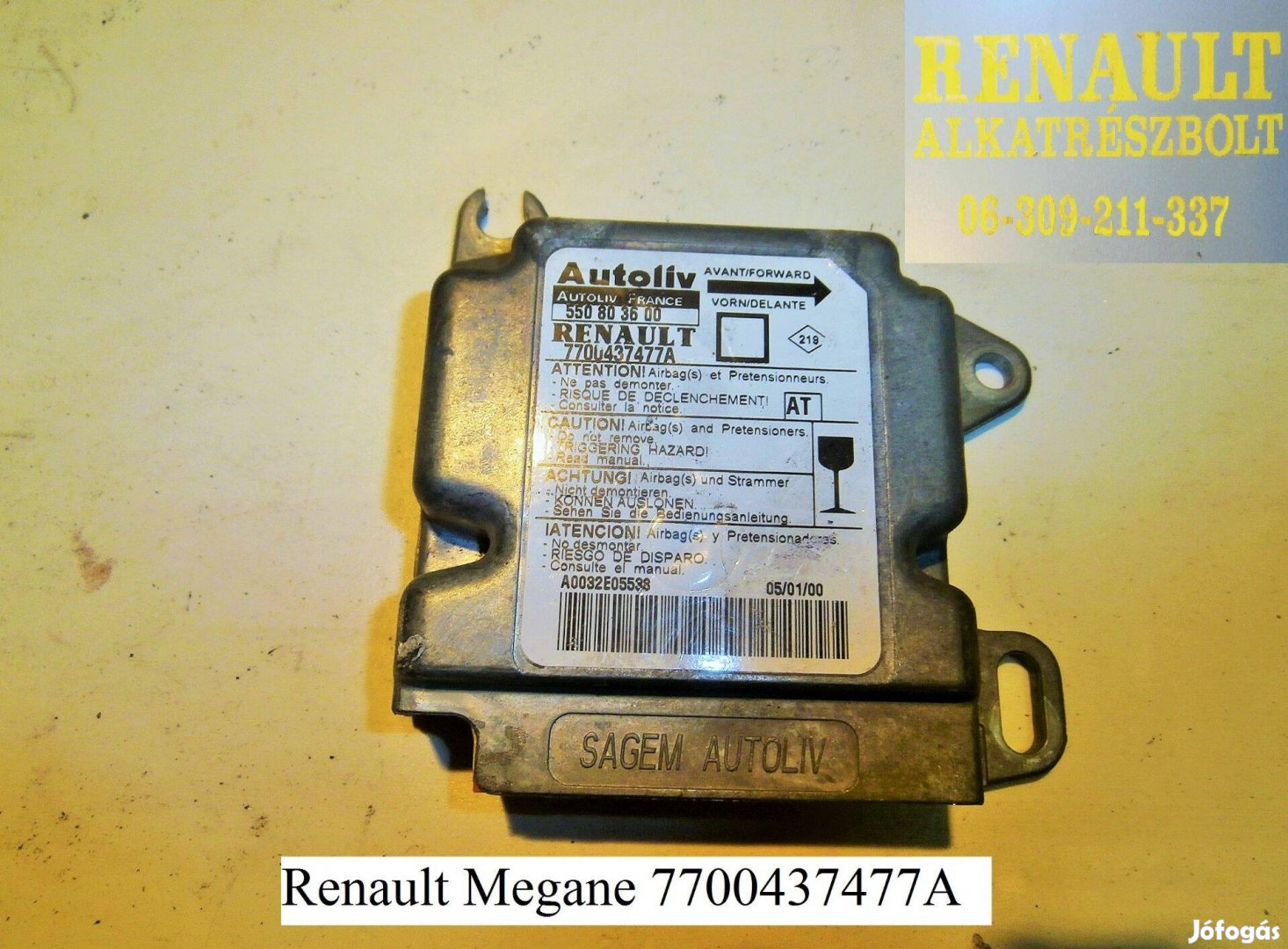 Renault Megane I. légzsák indító 7700437477A