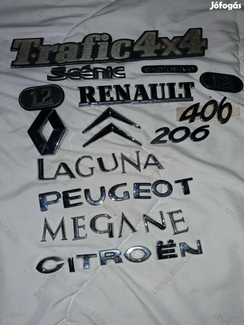 Renault,Peugeot és Citroen emblémák