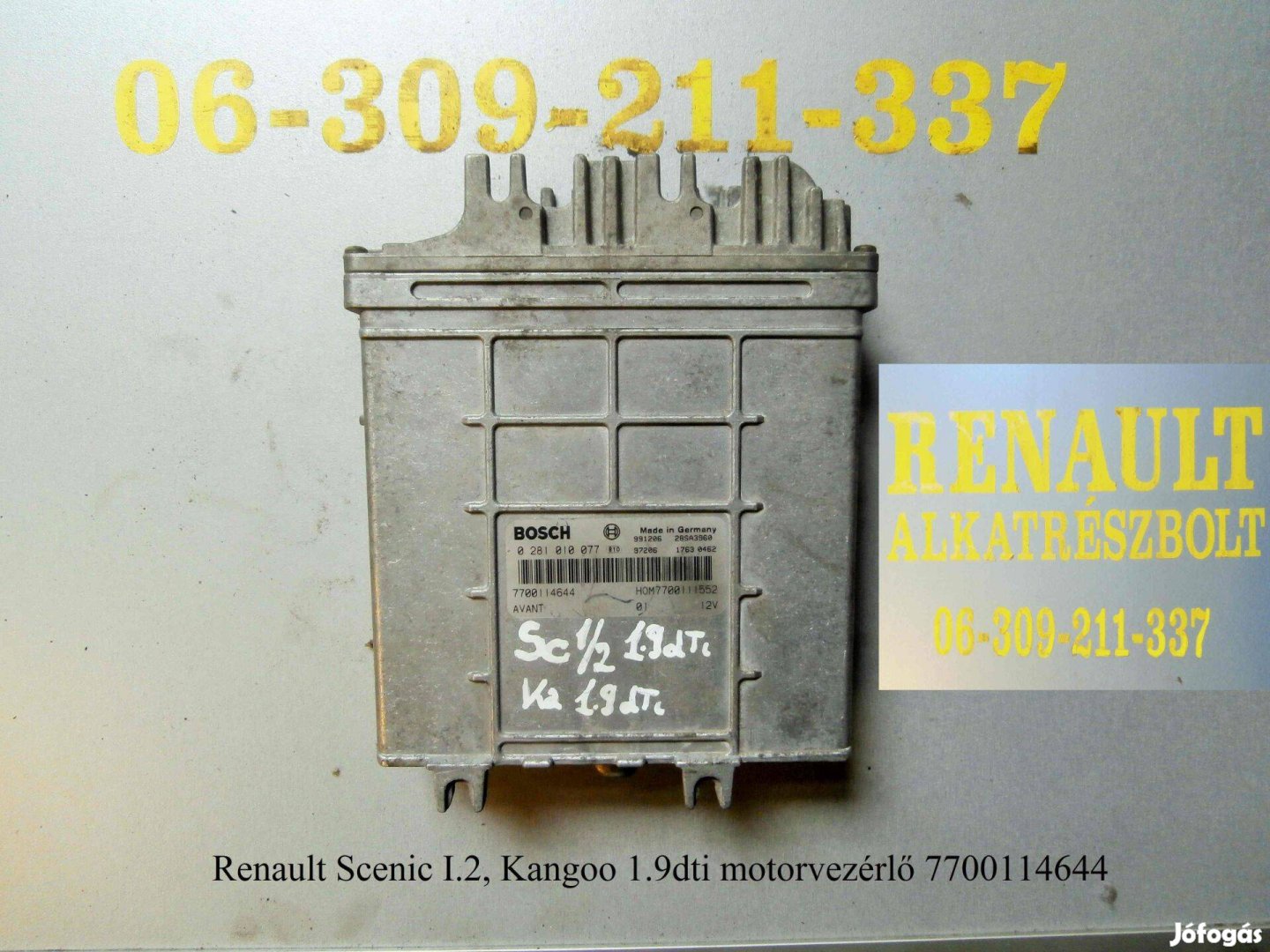Renault Scenic I/2, Kangoo 1.9dti motorvezérlő 7700114644