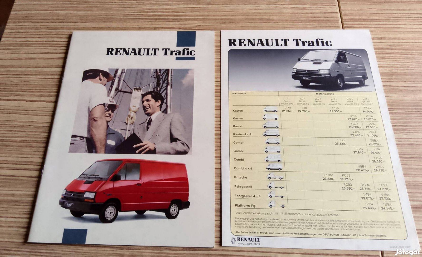 Renault Trafic (1992) hibátlan prospektus, katalógus.