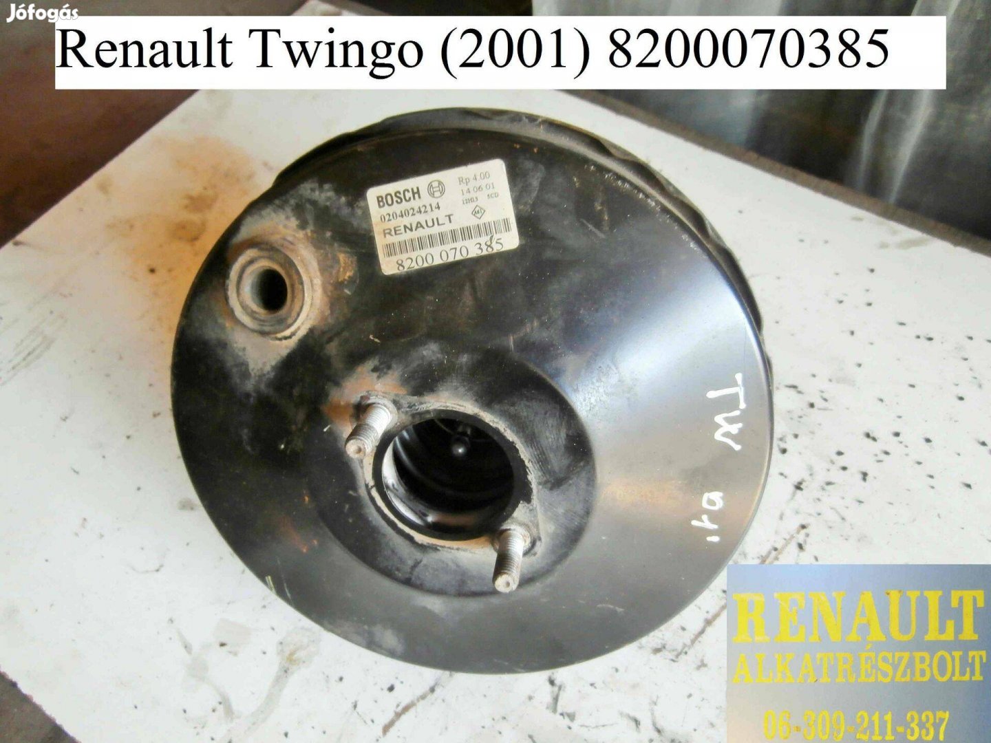 Renault Twingo 2001 8200070385 Fék-szervódob