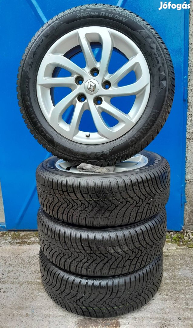 Renault alufelni, Kumho 4 évszakos 205/55 r16 szinte új gumival 4.db