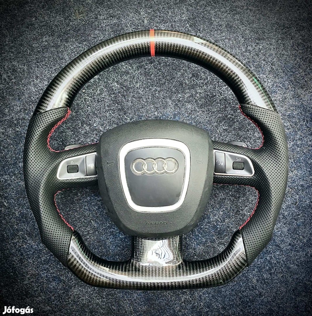 Rendelhető Audi B7 B8 carbonos vágott aljú sport kormány akár szerelve