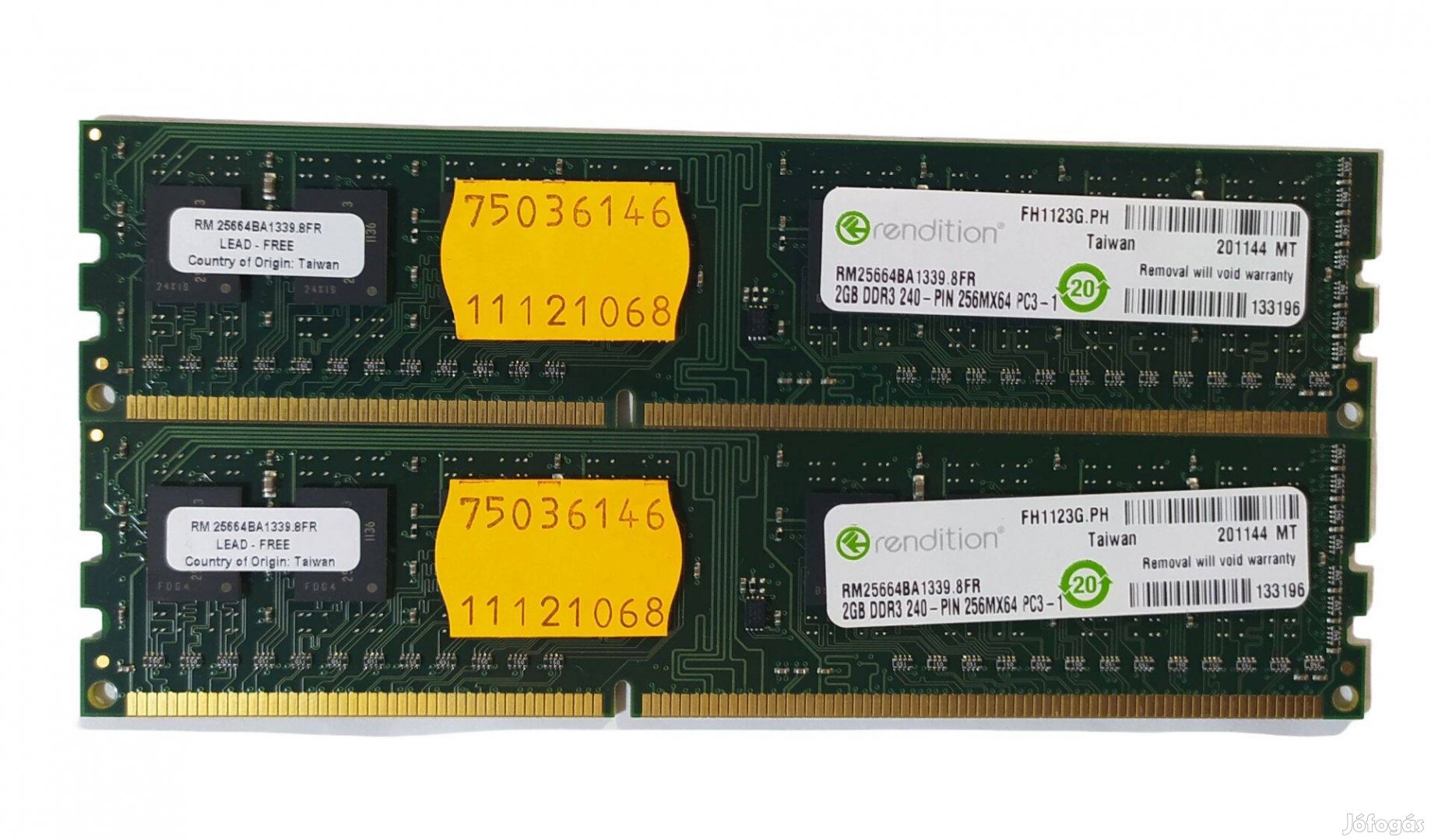 Rendition 4GB (2x2GB) DDR3 1333MHz cl9 memória