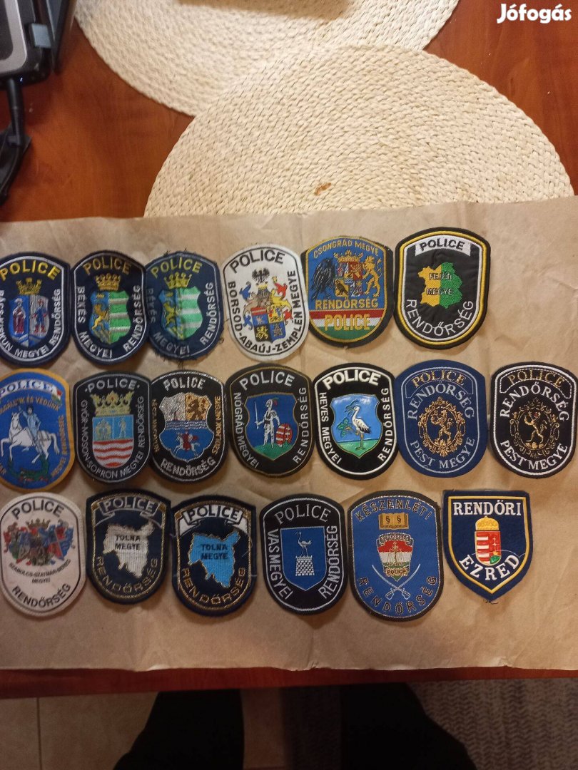 Rendőr karjelvény magyar megyék és szervek