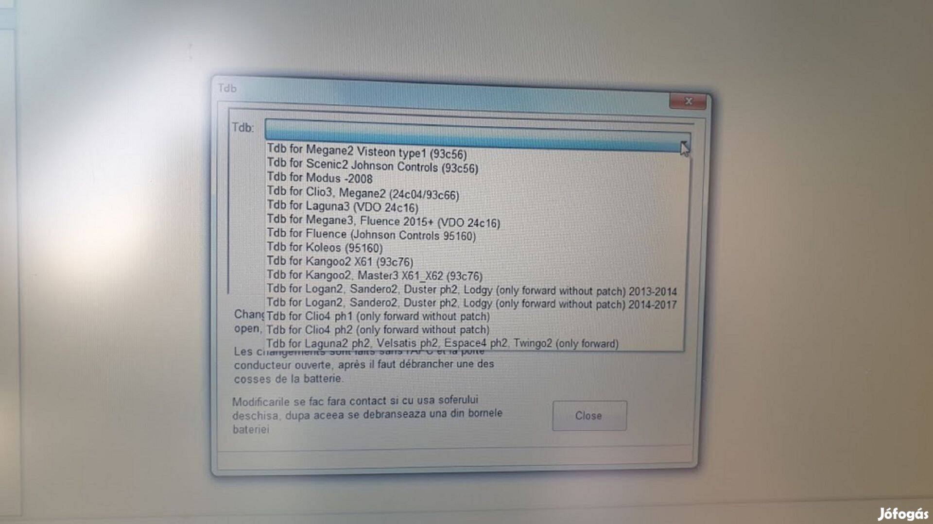 Renolink 1.99 programozó, renault dacia