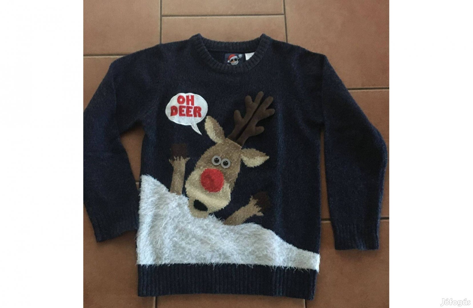 Rénszarvas kötött FF pulóver! 140-146