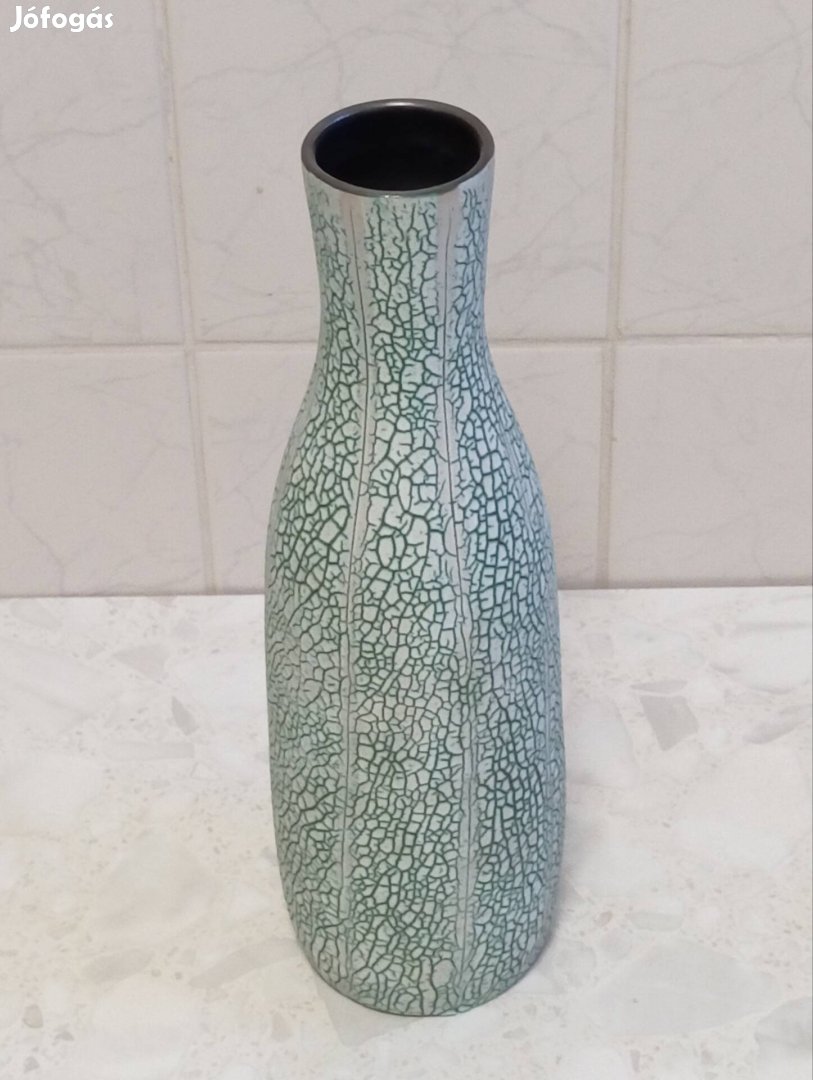 Repesztett mázas kerámia váza