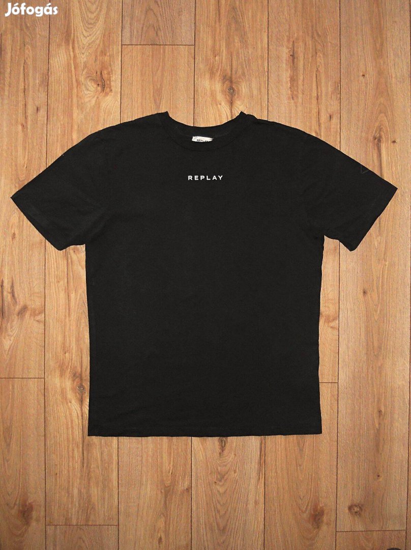 Replay fekete rövid ujjú póló M-es
