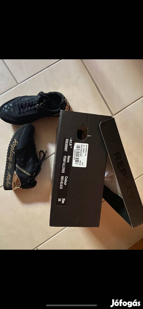 Replay fekete sportcipő 36-os méret -1x használt