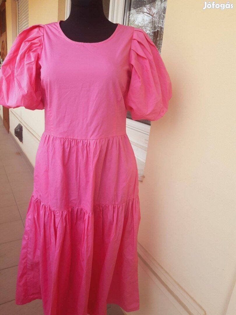 Reserved M-es zsebes,tavaszi-nyári pink,női pamut ruha