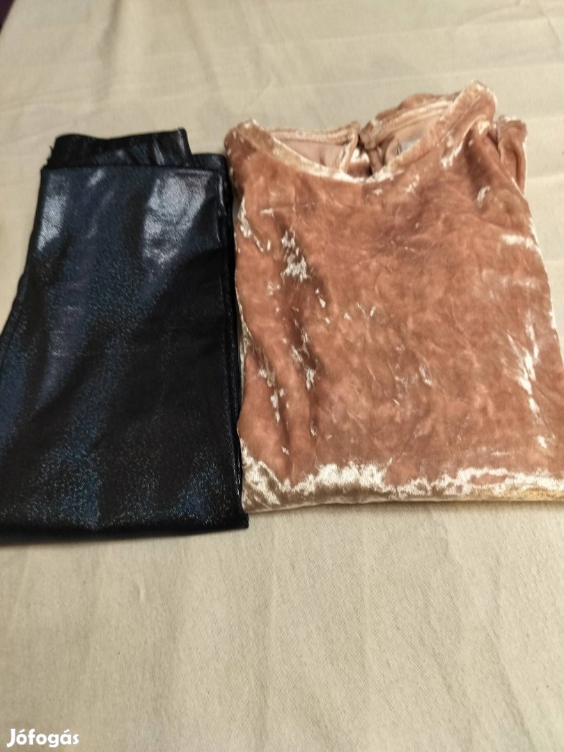 Reserved lurexes leggings + bársony bady