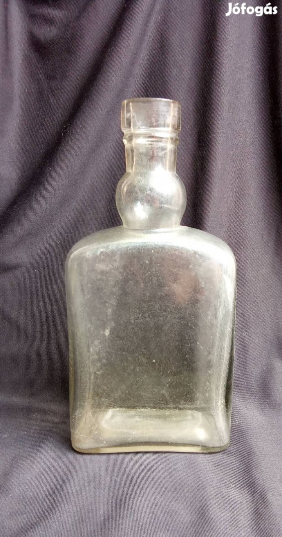 Restitutions fluid régi állatgyógyászati üveg szürke árnyalatú 