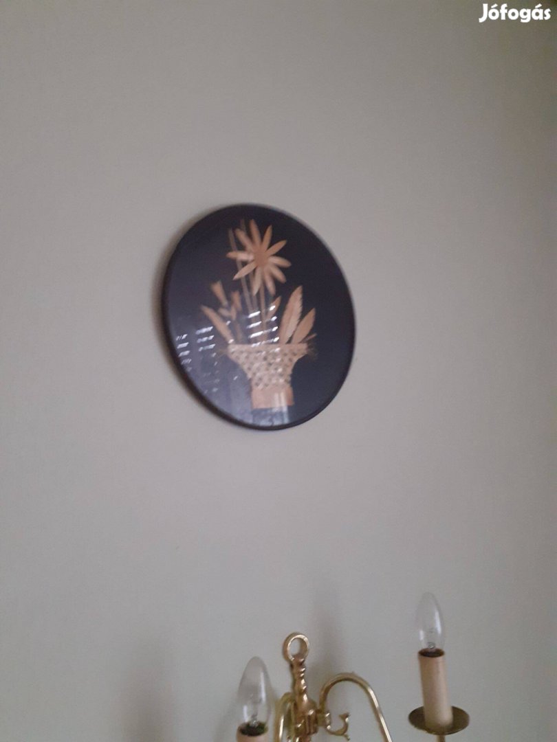 Retro 3D szalma kép, szárazvirág kép 3 különböző