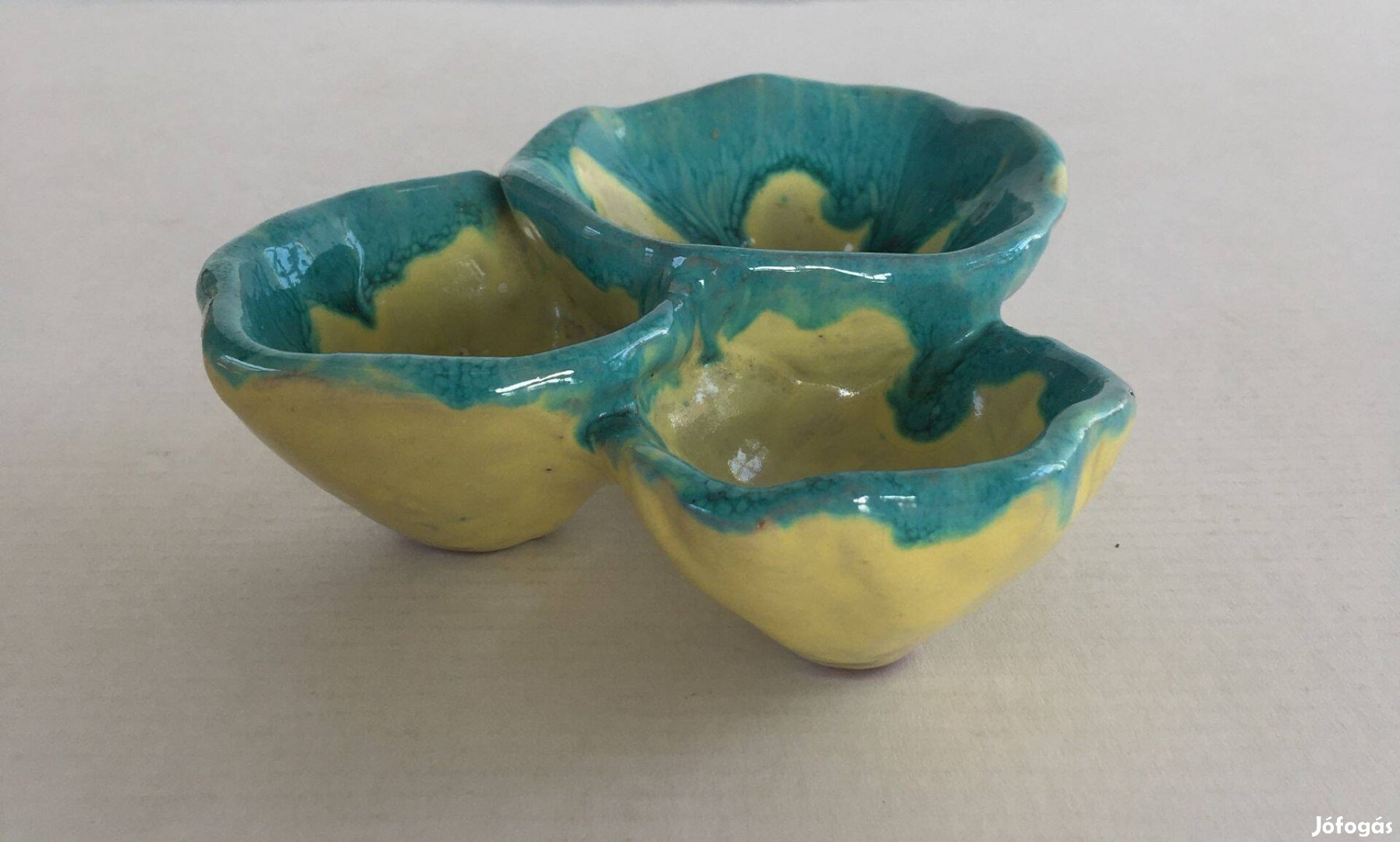 Retro 3 részes kerámia sótartó, fűszertartó, só-bors tartó