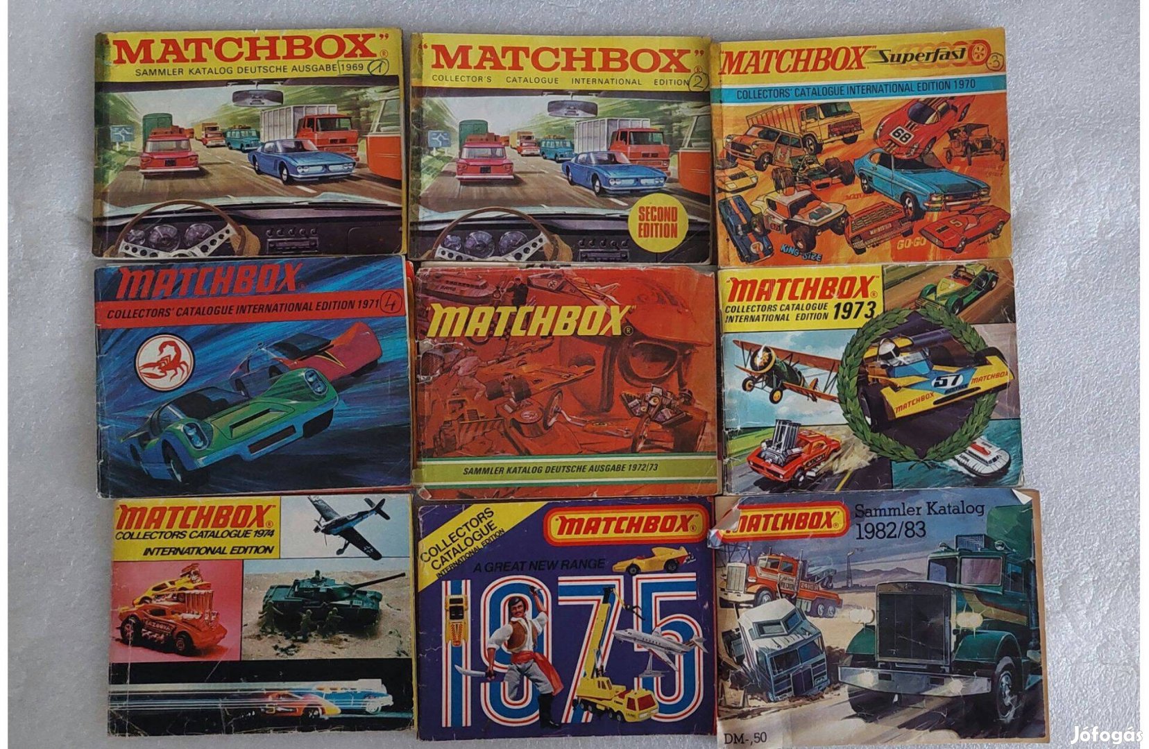 Retro 9db Matchbox 1969-1983 katalógus füzet