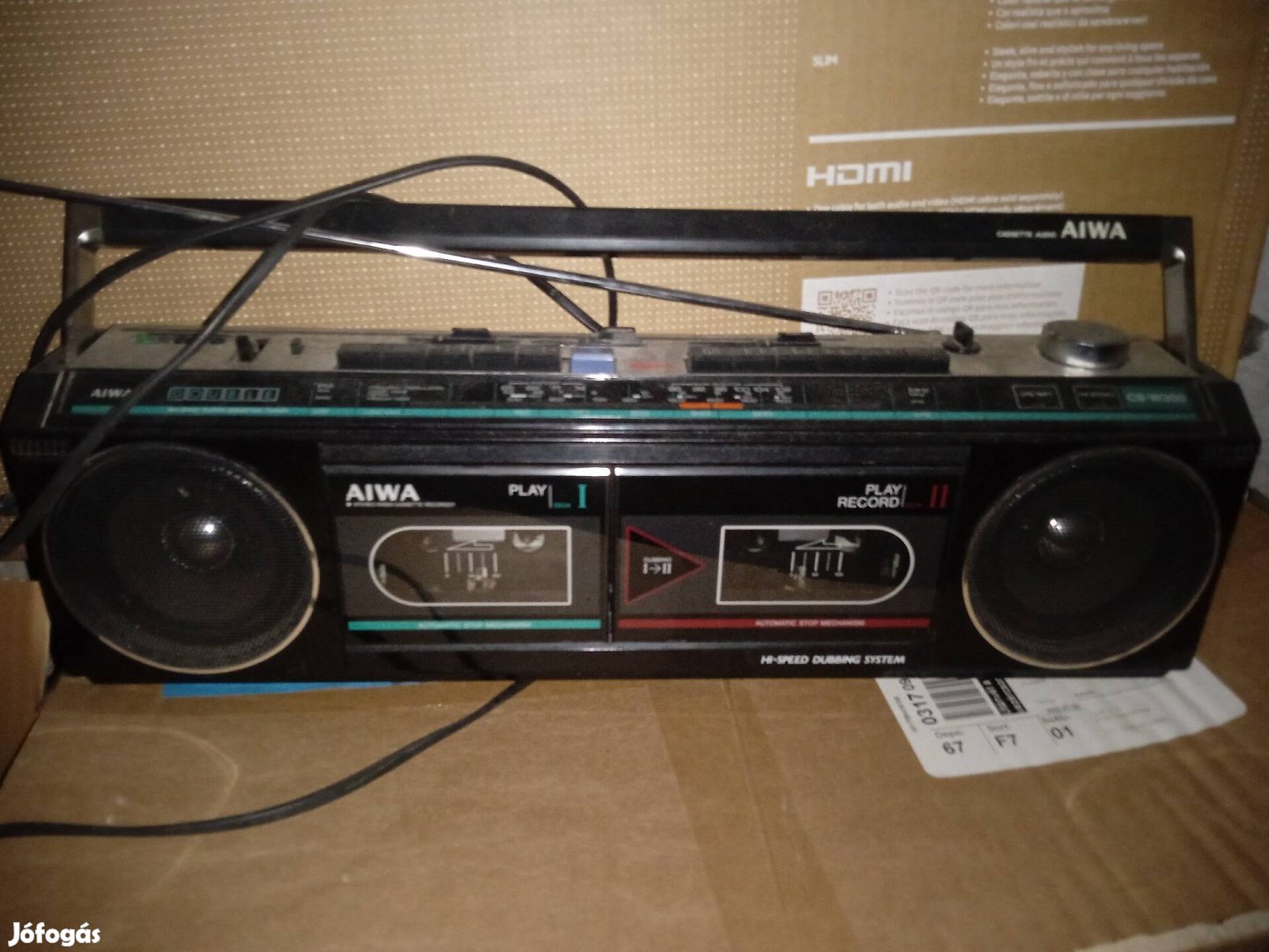 Retro Aiwa 2 kazettás rádiós magnó 