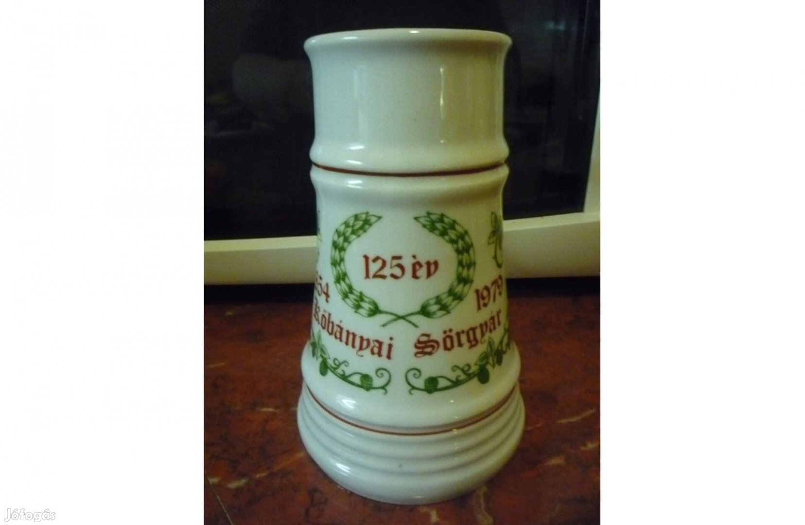 Retro Alföldi porcelán Kőbányai jubileumi 1979-es sörös korsó