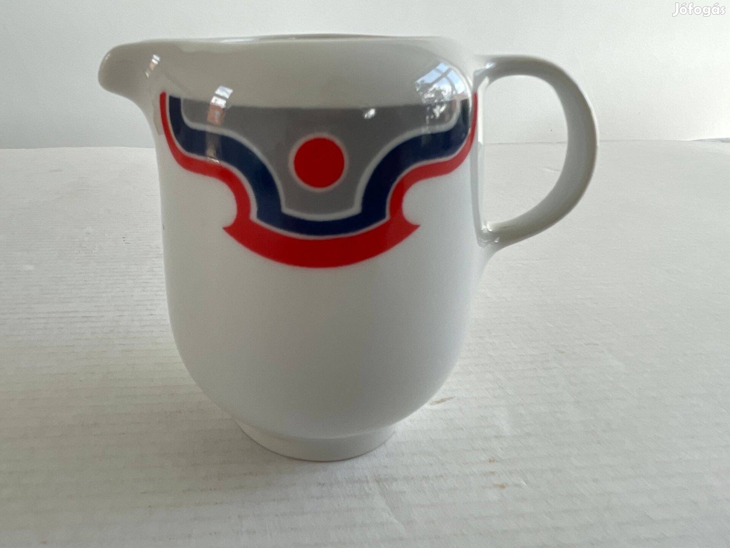 Retro Alföldi porcelán, Bella menza mintás tejszínes kiöntő, tejkiöntő