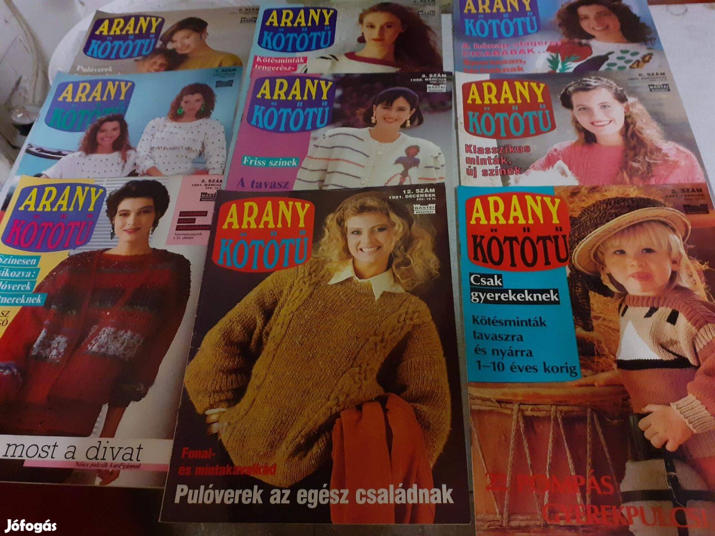 Retro Arany kötőtű újságok 9db-os csomagba a 80-as évekből