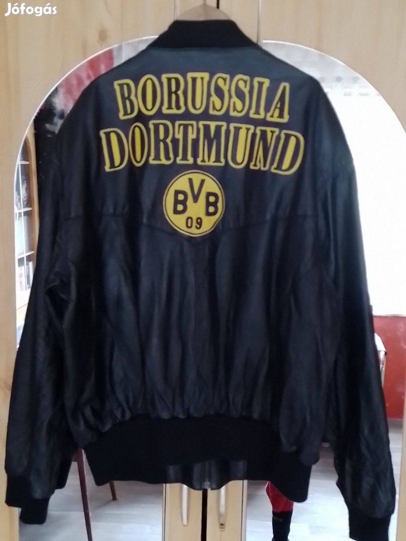 Retro Borussia Dortmund valódi bőr dzseki!