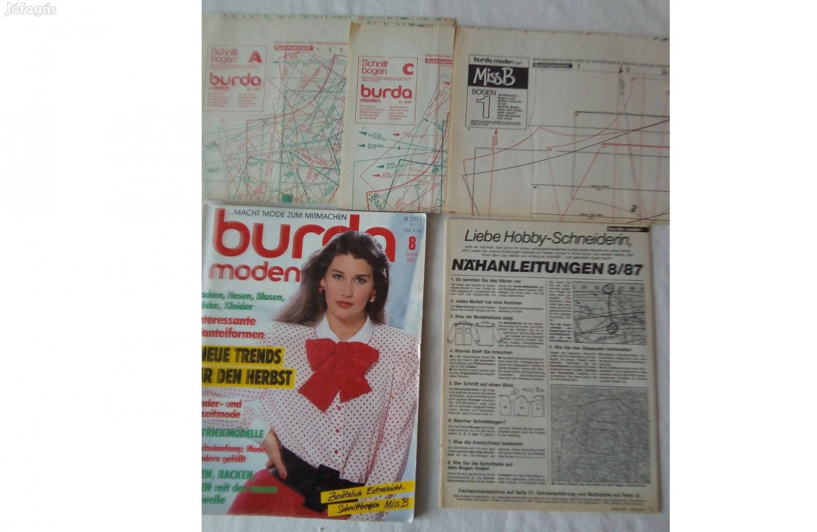 Retró Burda magazin. 1987. augusztus