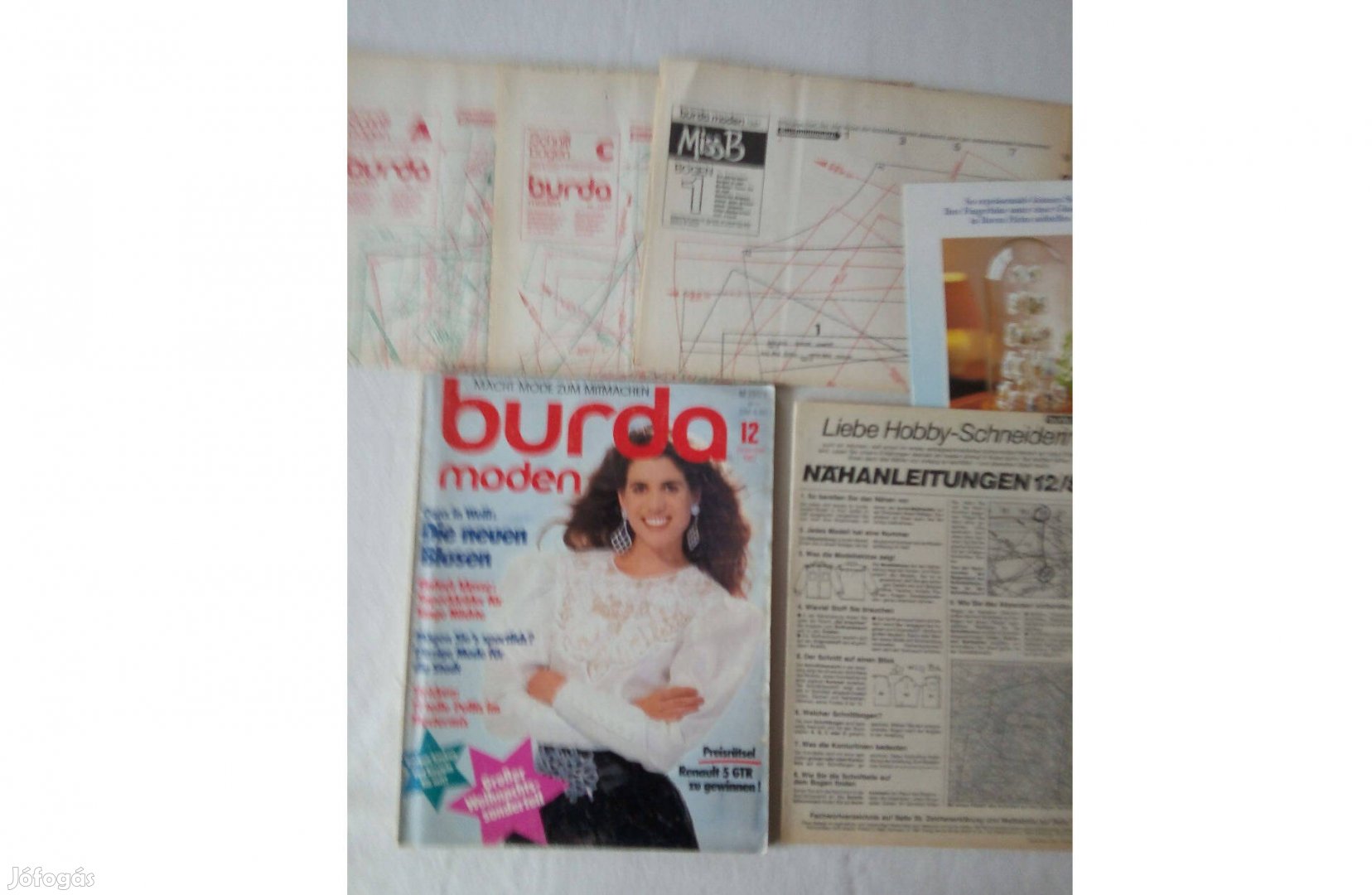 Retró Burda magazin német nyelven, 1987. december