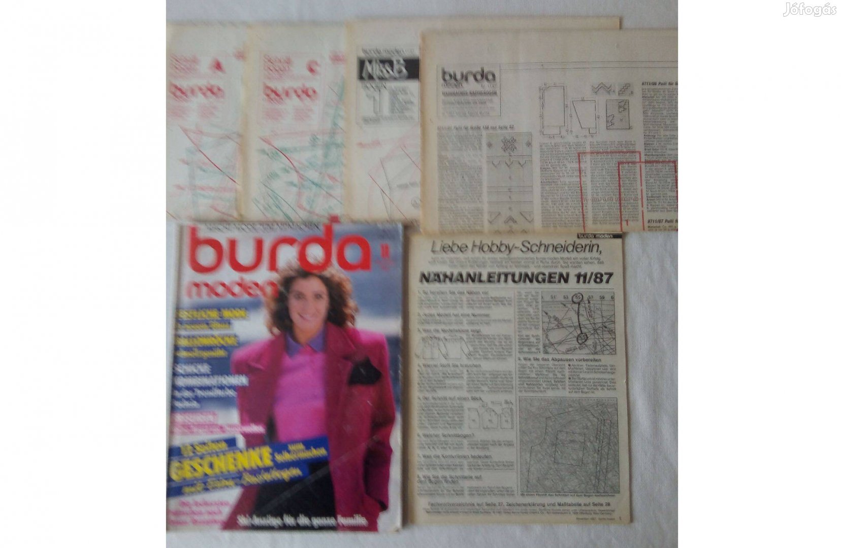 Retró Burda magazin német nyelven. 1987.november