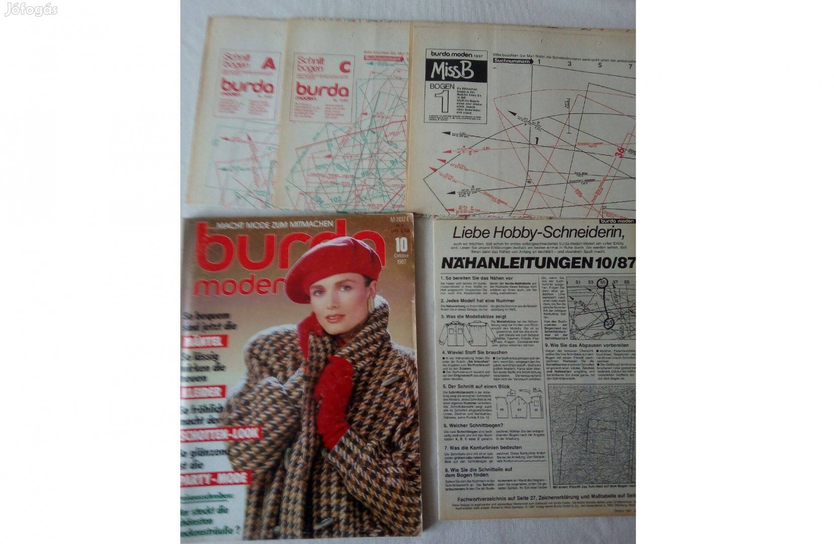 Retró Burda magazin német nyelven. 1987.október