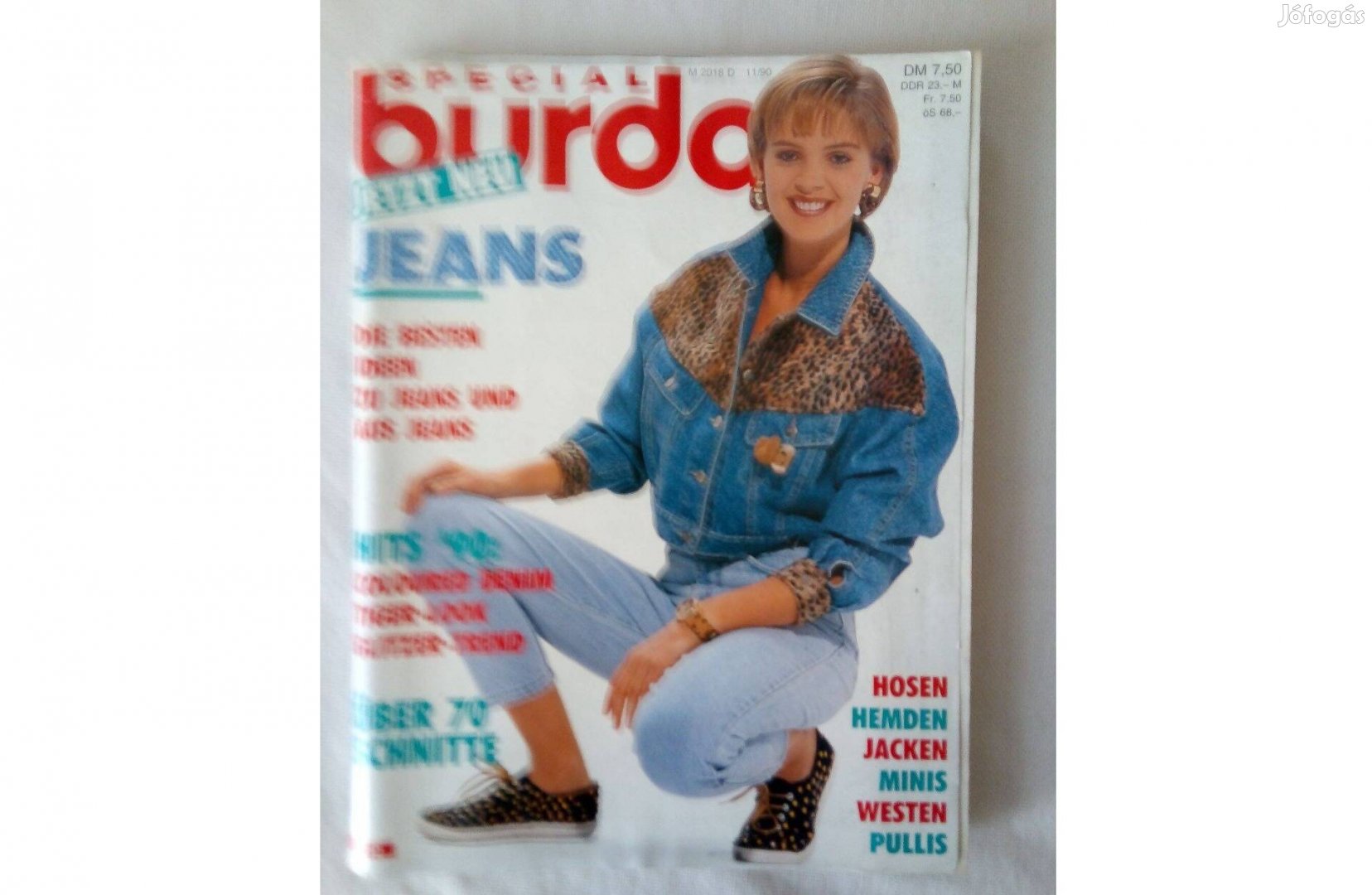 Retró Burda magazin német nyelven. 1990.nov