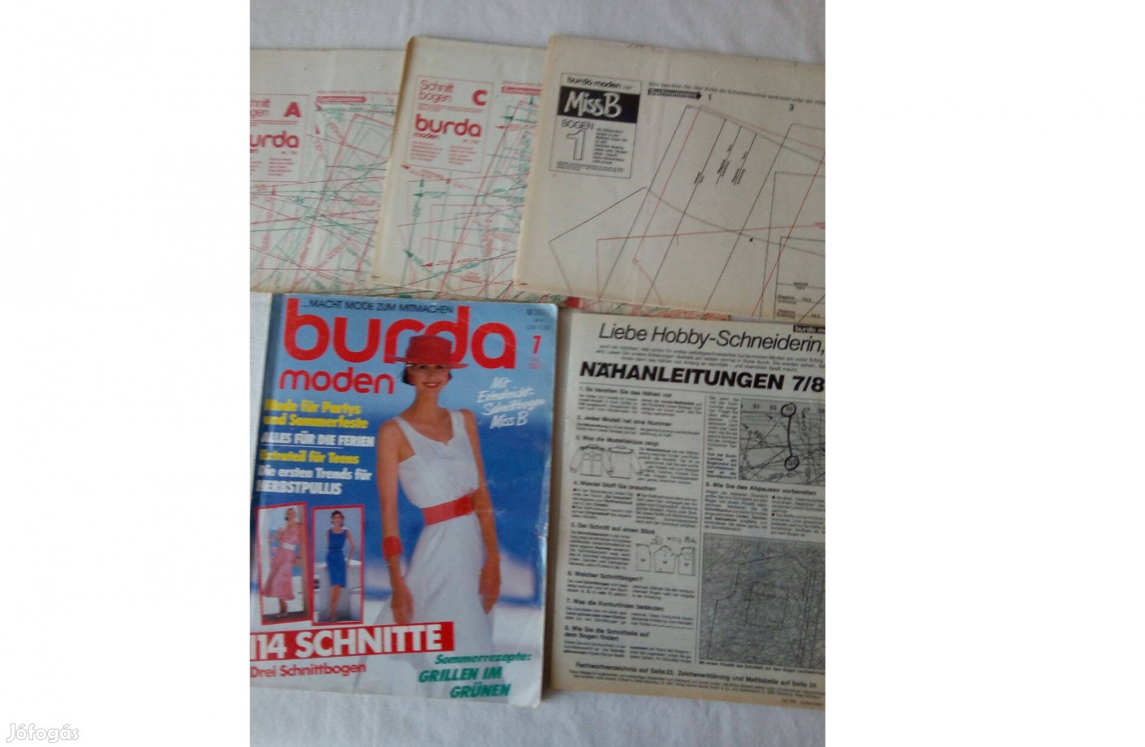 Retró Burda magazin német nyelvű. 1987. július