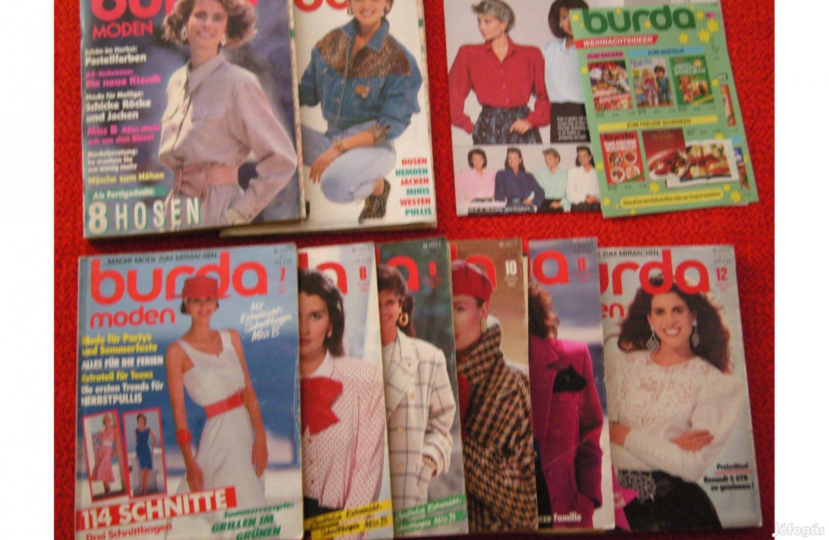 Retró Burda magazinok német nyelven. 1987-1990. 8 db