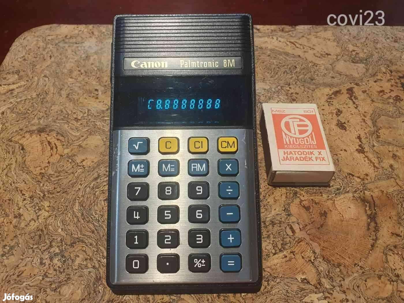 Retro Canon palmtronic LD-8M 3 VFD kijelzős fénydiódás számológép