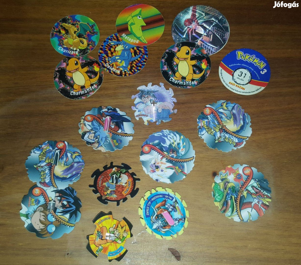 Retro Chips Tazók Beyblade Pokemon Gyűjthető