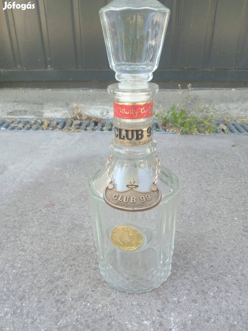 Retro Club '99 scotch whiskys üveg régi dugós palack