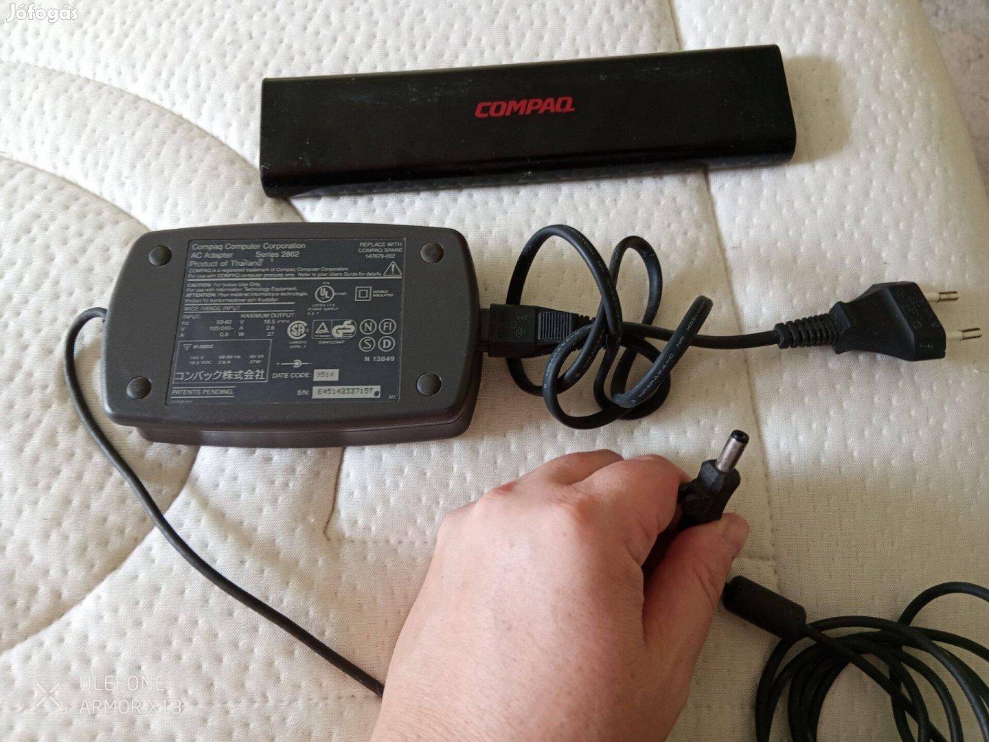 Retro Compaq Laptop Töltő Adapter És Akkumulátor