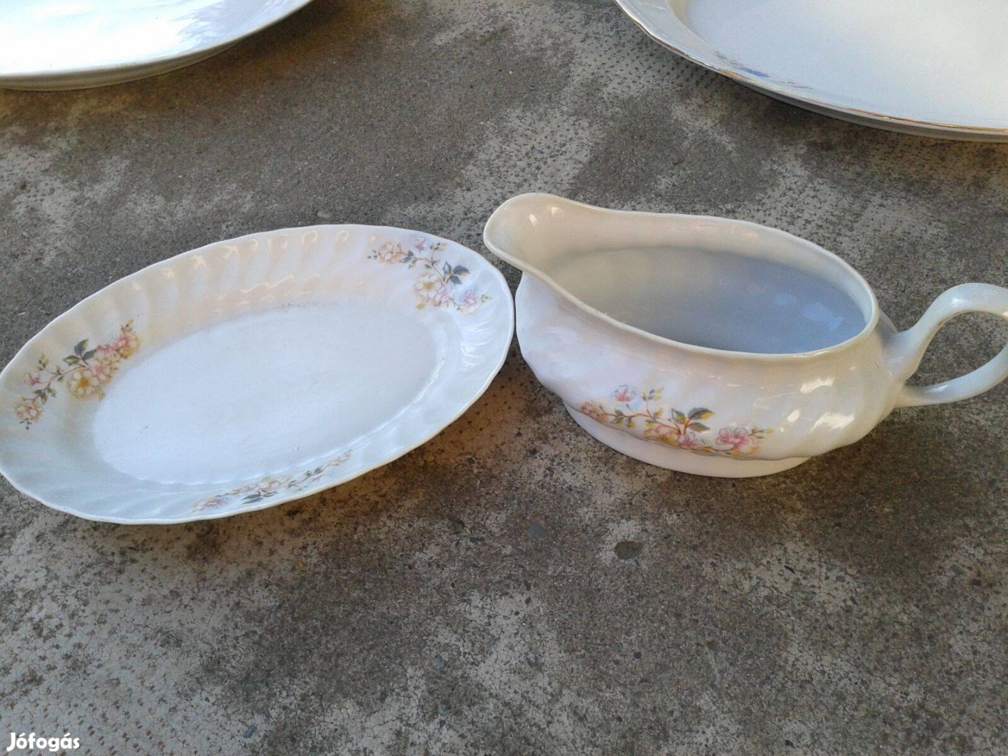 Retro Csehszlovák porcelán szószos + tányérral Alba Regia