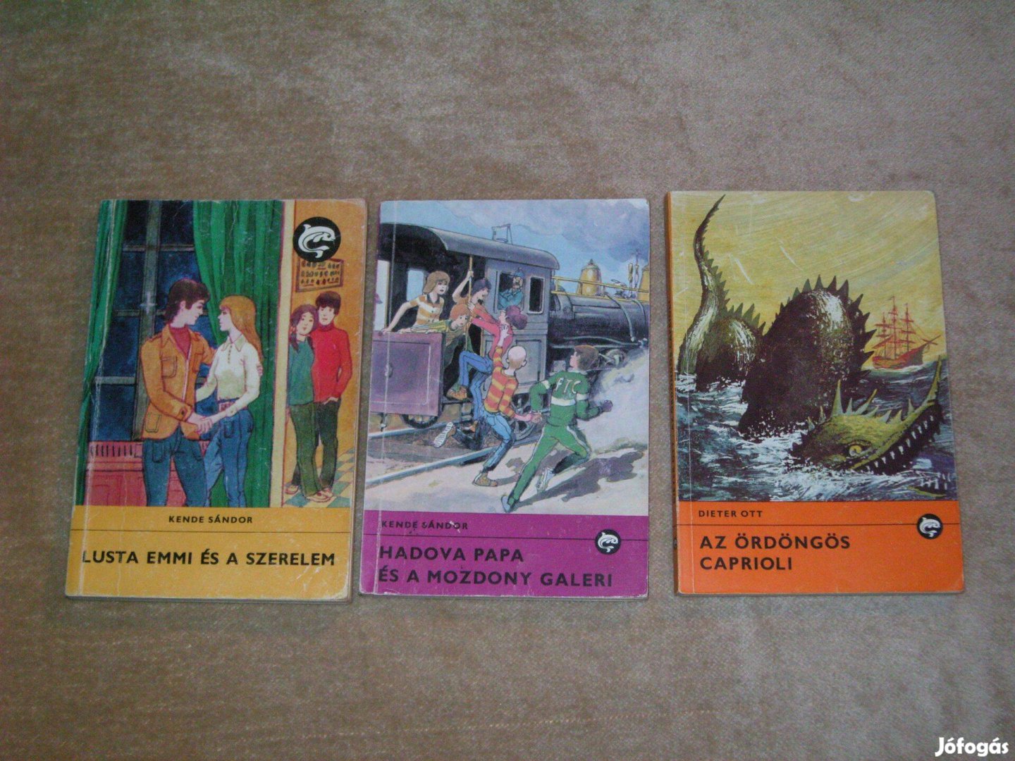 Retró Delfin könyvek 3 db. 1983.Kende S, Hadova papa, Lusta Emmi,