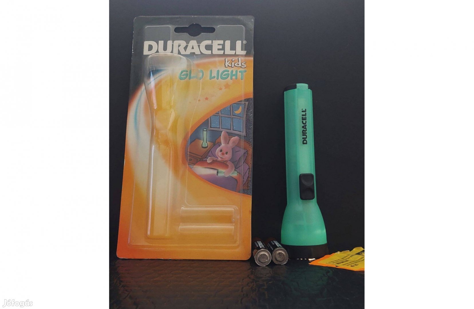 Retro Duracell kids gyerek elemlámpa lámpa fluoreszkál