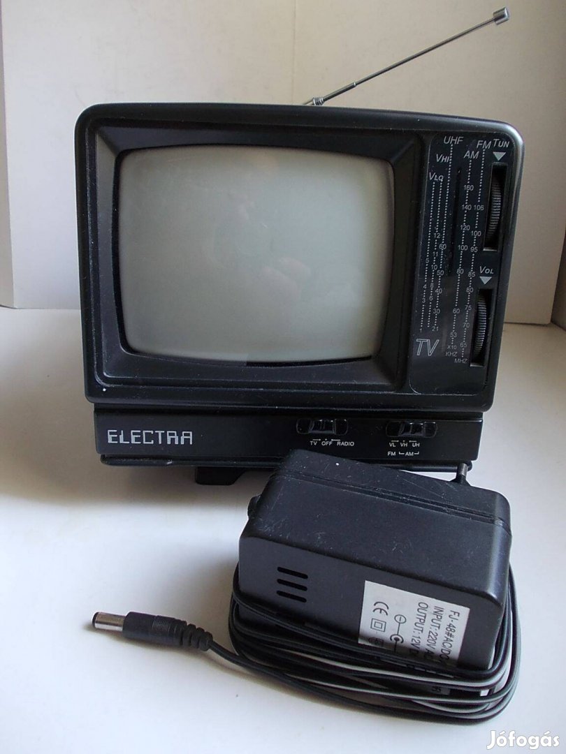 Retro Electra hordozható 5B/W kis TV és rádió