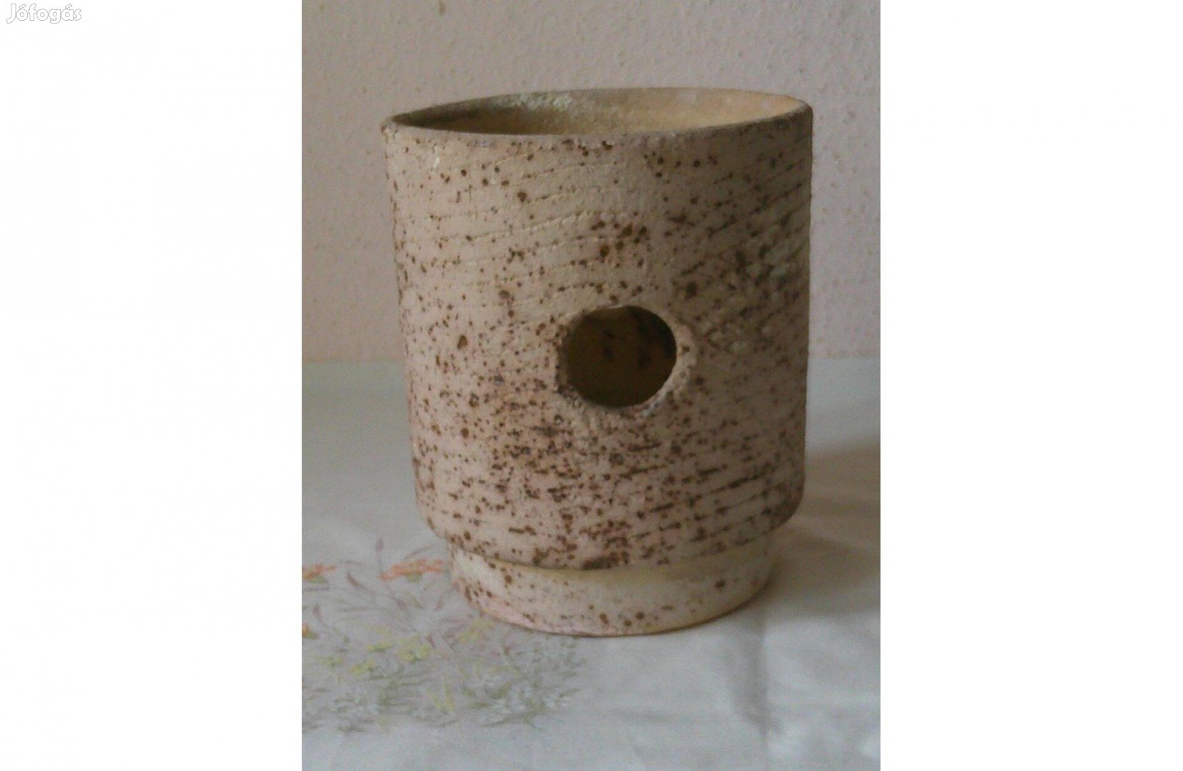 Retro Hódmezővásárhelyi samott virágtartó, kaspó