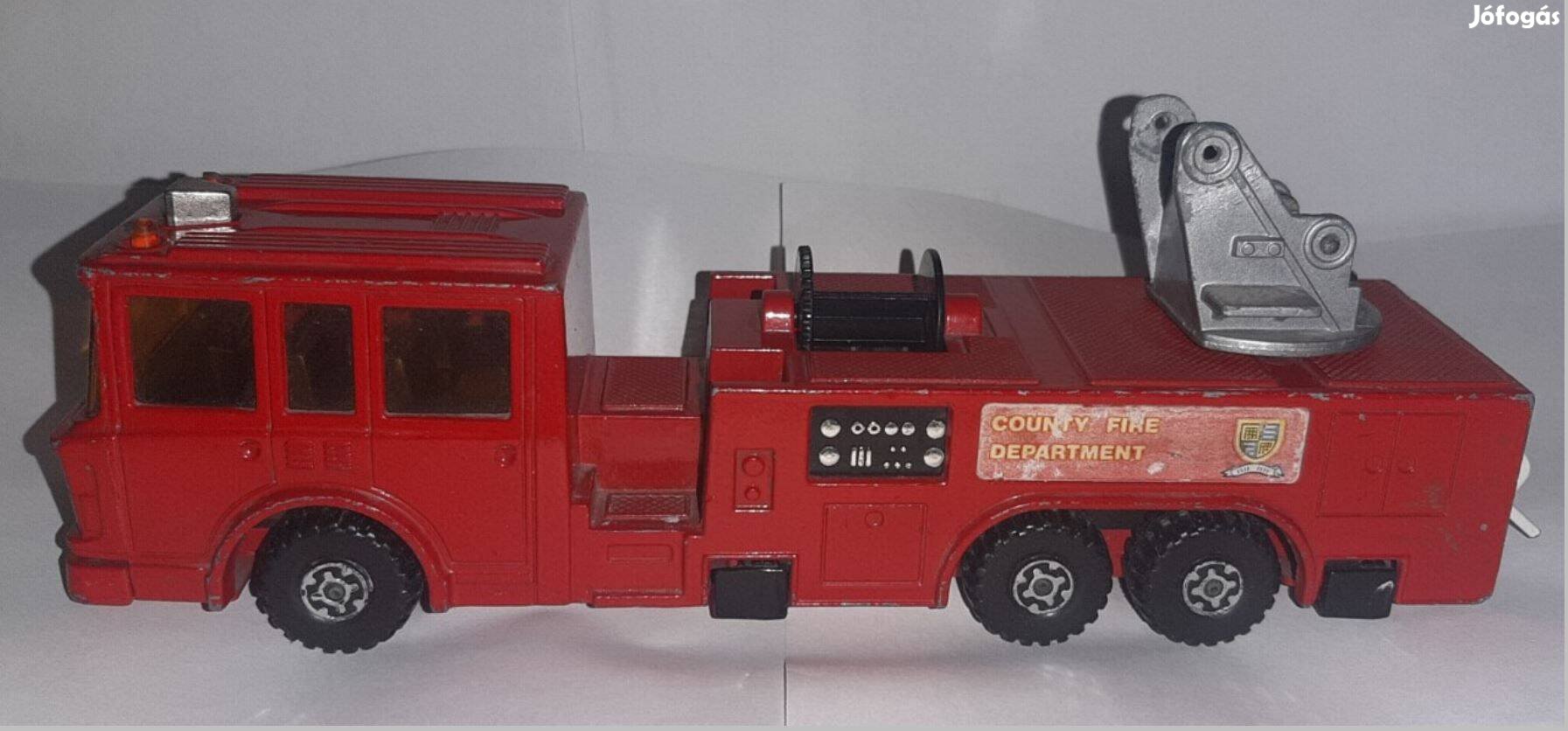 Retro Matchbox Super Kings K-39 Tűzoltóautó kocsi autó jármű