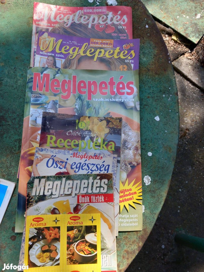 Retro Meglepetés újság recept mellékletek 6db