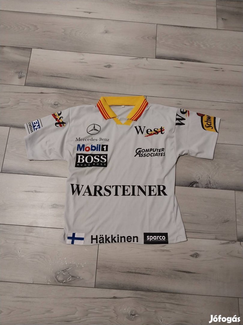 Retro Mika Hakkinen Forma 1 Mclaren szurkolói póló 