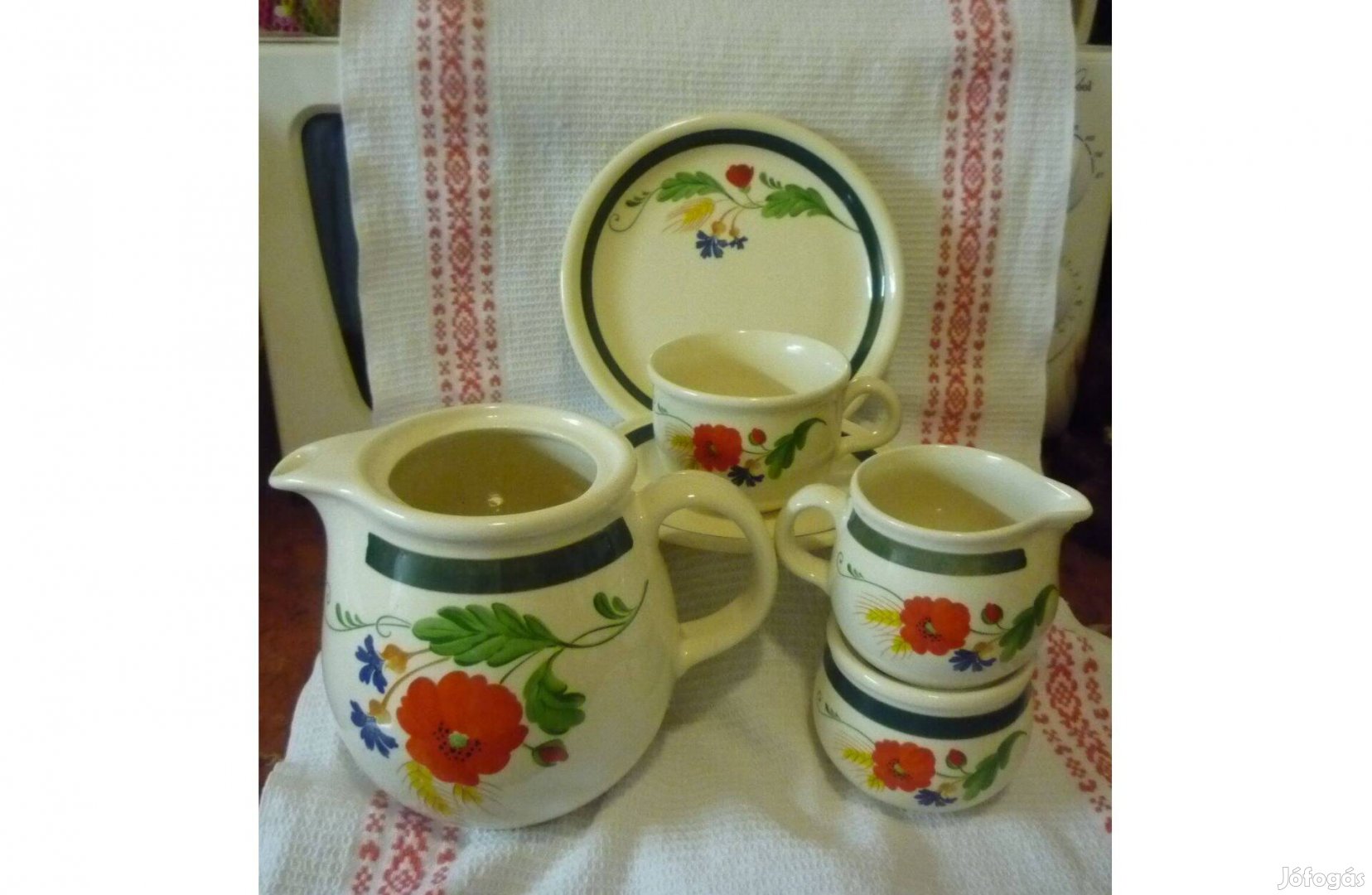 Retro Német majolika 21 darabos étkészlet teás készlet egyben