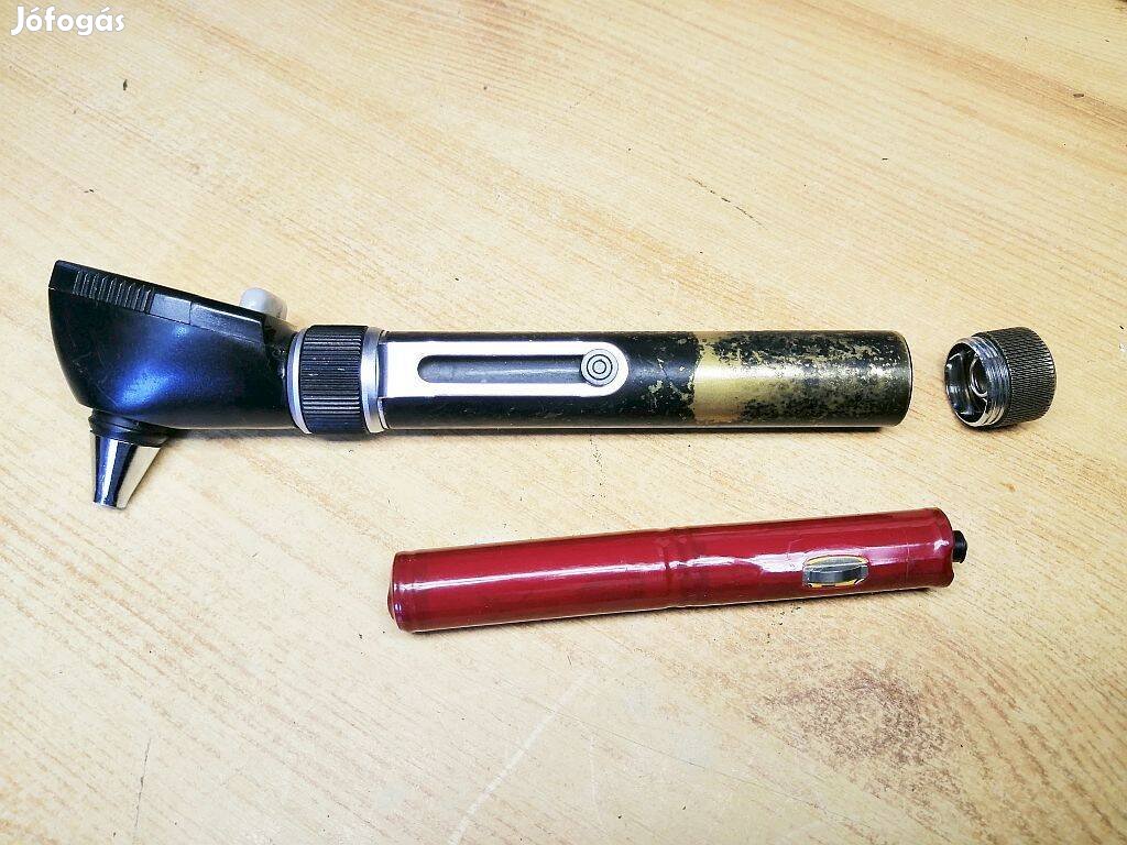 Retro Otoscop orvosi eszköz fülvizsgáló bronz. Ri-Star Halogen