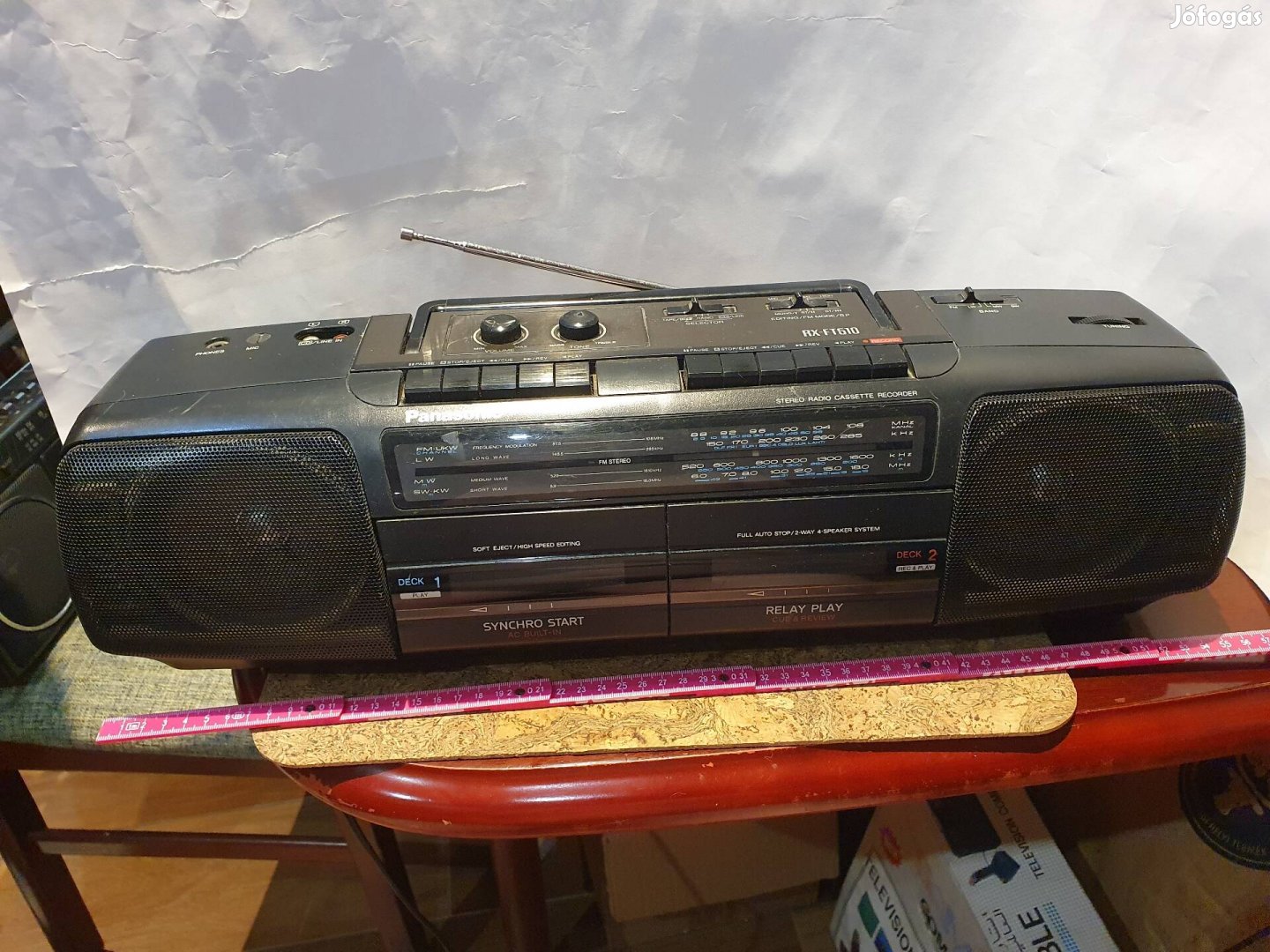 Retro Panasonic RX-FT510 kétkazettás sétálómagnó boombox működik